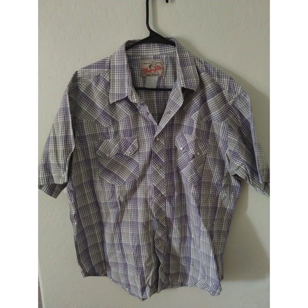 Wrangler Pearl Snap Button Up Short Sleeve Shirt SZ XL